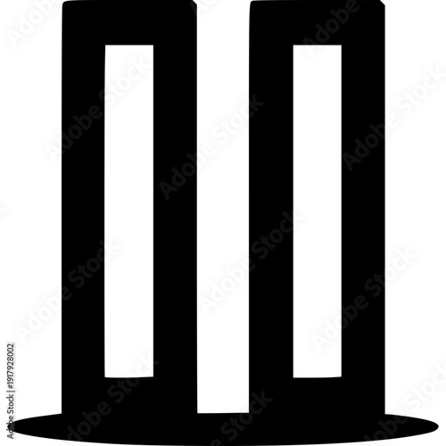 Minimalist Geometric Structure: A bold, minimalist composition featuring two vertical rectangles juxtaposed against a simple backdrop, creating a striking visual statement.