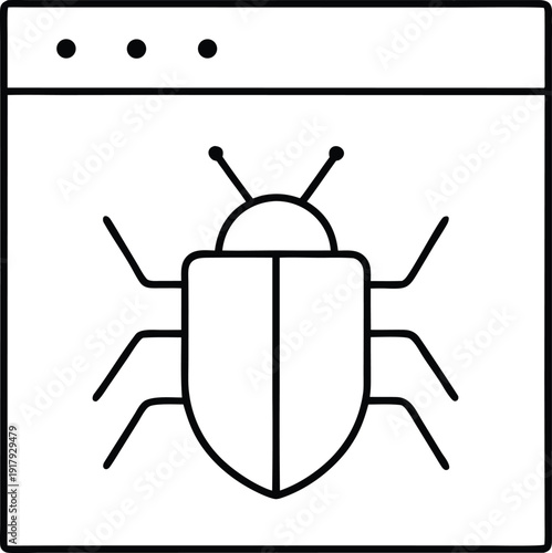 bug line art vector illustration on transparent background