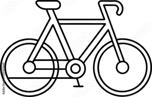 bicycle line art vector illustration on transparent background