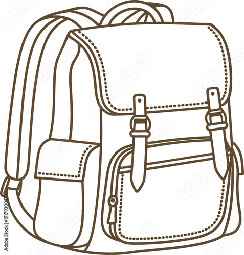 classic school backpack with front pocket and side pouch for books and supplies