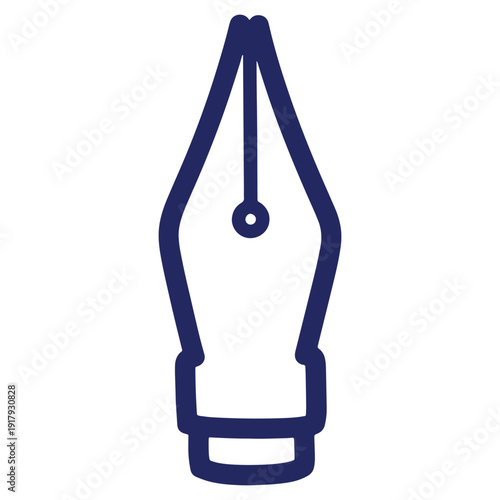 Stylized fountain pen nib icon creative writing and calligraphy symbol for design projects and educational materials emphasizing the art of writing