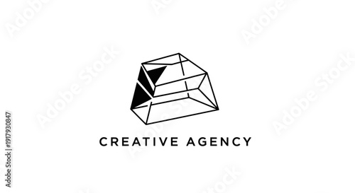 Abstract Geometric Creative Agency Logo Design on White Background