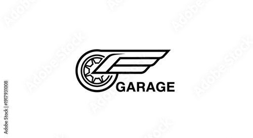 Wallpaper Mural Automotive Garage Logo Design with Stylized Wheel and Wings Emblem Torontodigital.ca