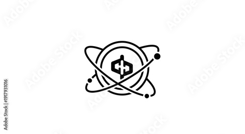 Atomic Finance Logo - Science and Economy Concept Icon