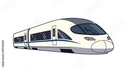 High-Speed Train Image, Vector Illustration, Modern Transportation, Travel Concept