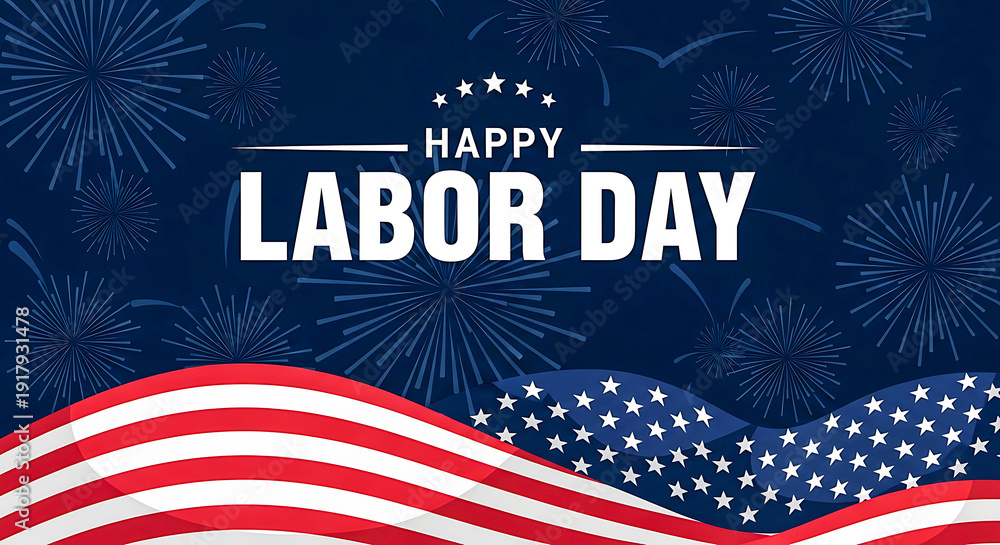 Fototapeta premium Celebrating labor day with patriotic american colors and festive decorations
