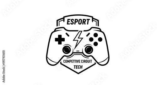 Wallpaper Mural Esport Gaming Logo with Controller and Lightning Bolt for Competitive Tech Torontodigital.ca