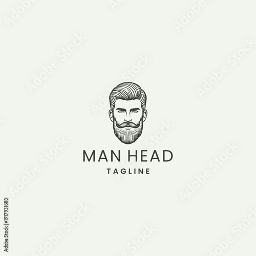 Man head logo template vector illustration design