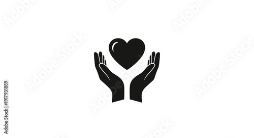 Hands holding heart symbol representing love, care, and charity