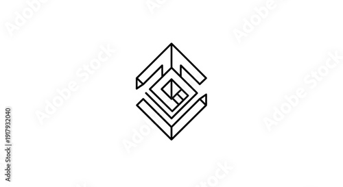 Modern Abstract Geometric Line Art Logo Design on White Background
