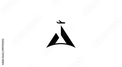 Modern Letter A and Airplane Logo for Travel and Aviation Business