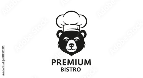 Premium Bistro Bear Chef Hat Logo Design for Restaurant and Food Business