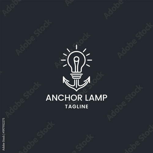 Anchor lamp logo template vector illustration design