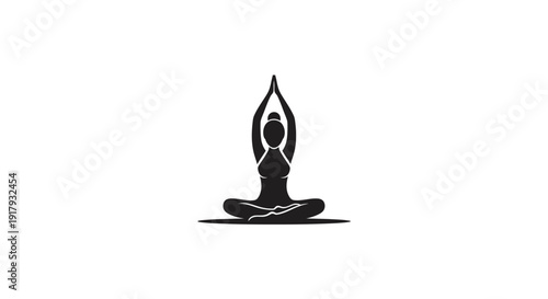 Yoga Meditation Silhouette in Lotus Pose for Wellness and Inner Peace