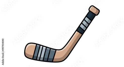 Hockey stick vector illustration, sport equipment graphic, design element for games, competition, and activity