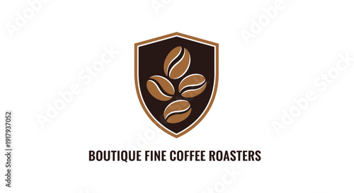 Rustic Crest Logo for a Boutique Fine Coffee Roasters Company. transparent.