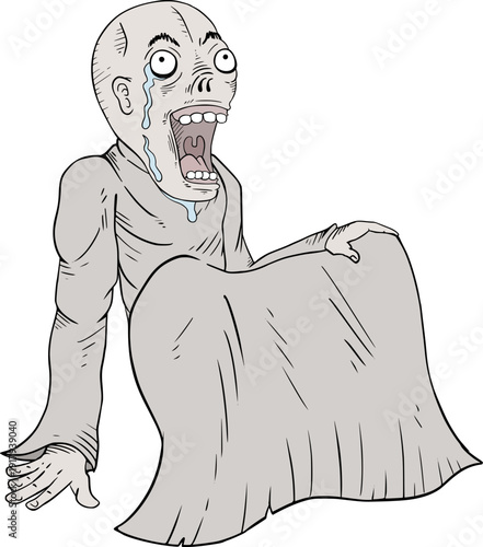 Design of original monk with surprised expression