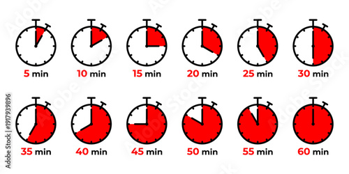 Vector isolated Timer icon set