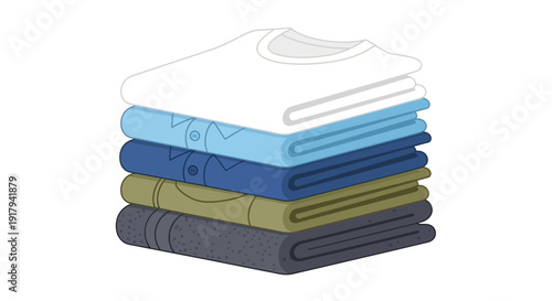 Stack of Folded T Shirts.