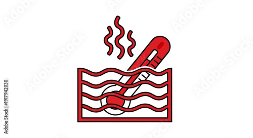 Thermometer in Hot Water.