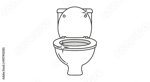 Toilet Bowl Line Drawing.