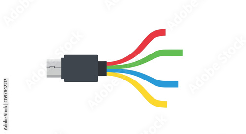 USB Cable with Colored Wires.