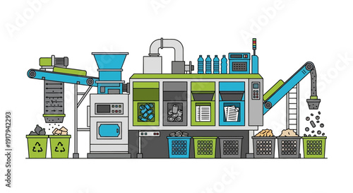 Waste Recycling Facility Illustration.