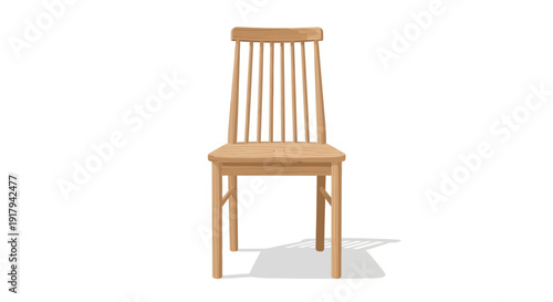 Wooden Chair Isolated White.