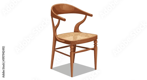 Wooden Chair with Armrest.
