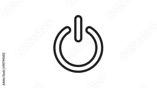 A simple, black-outlined power symbol, a circle with a straight line on top