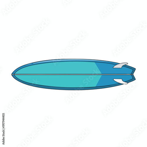 Colorful Surfboard on White Background for Outdoor Water Sports and Beach Activities