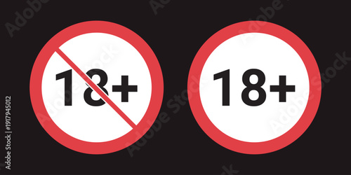 18 Plus Age Restriction Warning Sign Symbol