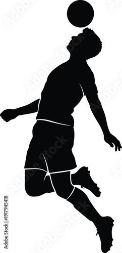 Silhouette of a person playing volleyball or soccer