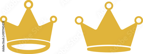 Golden crown illustrations for royalty and pageantry