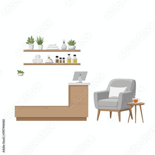 Modern Waiting Room Interior with Comfortable Seating