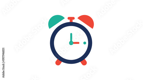 A colorful digital illustration of a clock set against a white background