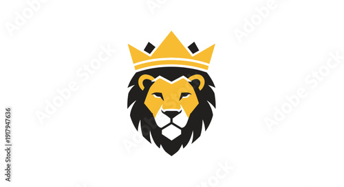 Majestic Lion King Logo with Crown - Royal Emblem