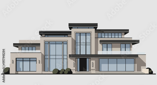 Modern Luxury Mansion, Contemporary Architecture, Elegant Estate Home