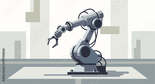 Robotic Arm in Industrial Factory Setting
