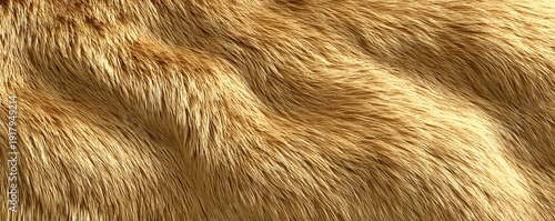 3D rendered short brushed gold fur macro texture