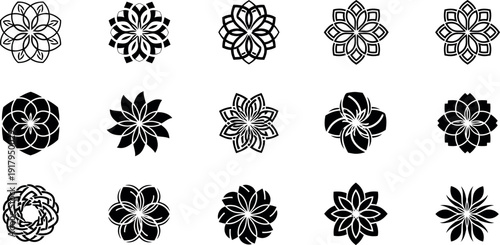 Black and white floral mandala mandalas patterns 1