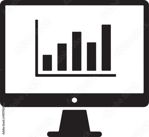 A computer monitor displaying a bar graph on its screen