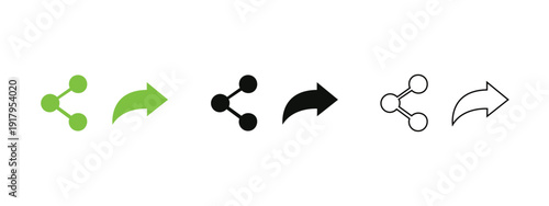 A versatile set of colorful share icon designs.