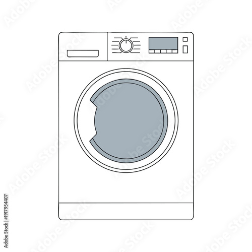 Modern Front Loading Washing Machine for Home Laundry