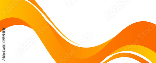 Orange creative wave business banner background. vector