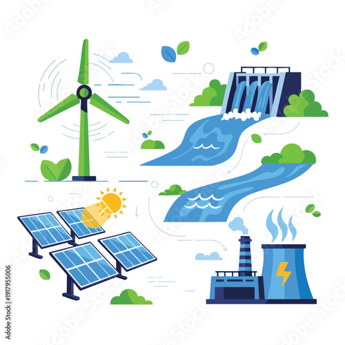 Renewable Energy Sources for Sustainable Power Generation and Environmental Conservation