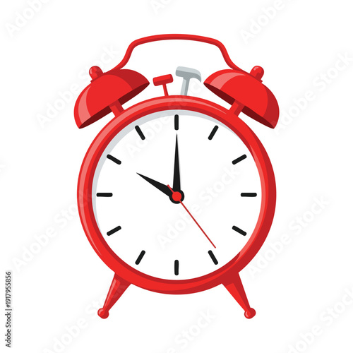 Red Classic Alarm Clock with Twin Bells for Time Management and Wake Up Motivation