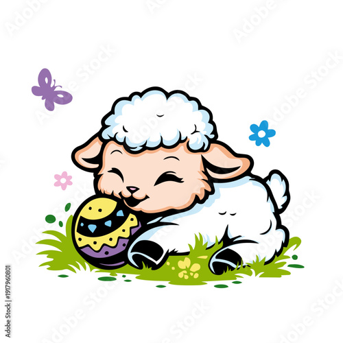 Osterlämmchen auf der Weide Icon