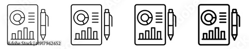 Executive Summary Report  Icon Set Different Style Collection
