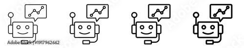 Ai Powered Chatbot  Icon Set Different Style Collection